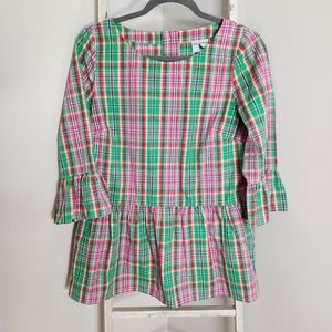 Haley and the Hound top womens size medium plaid peplum button down back